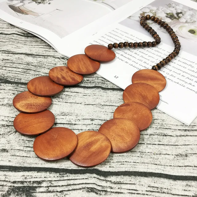 Xianli Wang Natural Wood Bead Necklace for Men Women Boy Gril Teens Wooden  Chain Unisex Chunky Beads Necklaces : Amazon.co.uk: Fashion