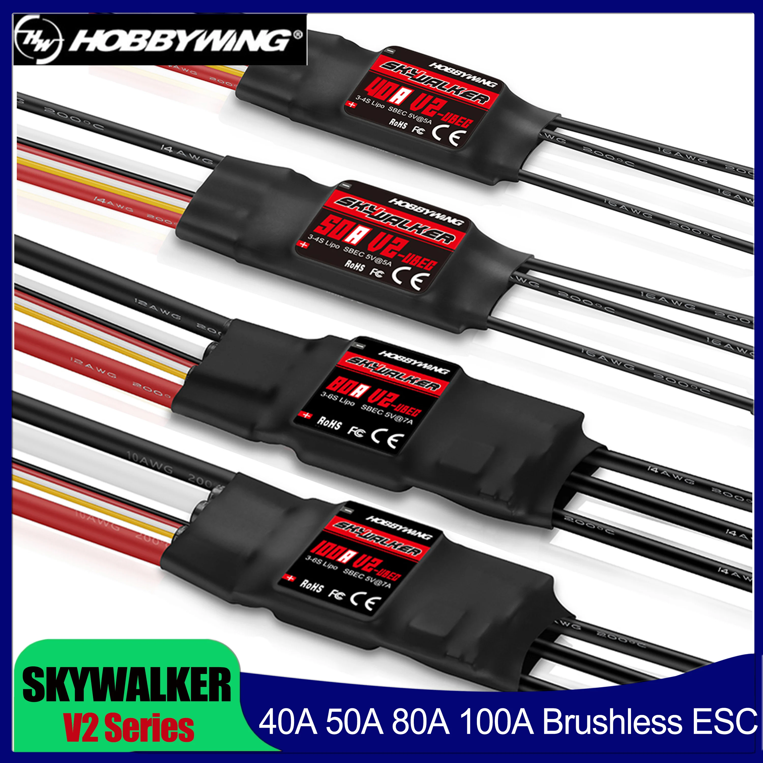 

Hobbywing Skywalker 20A 30A 40A 50A 60A 80A ESC Speed Controler With UBEC For RC FPV Quadcopter Airplanes Helicopter -ANTENNA