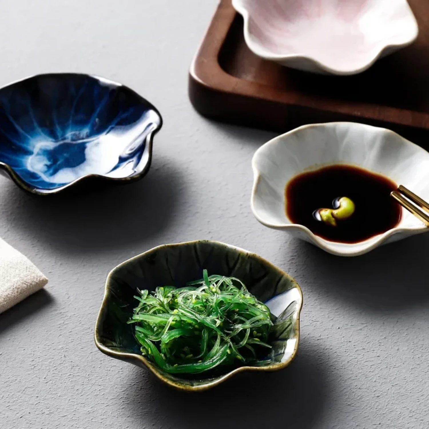 Japanese Ceramic Plate Retro Kiln Glaze Barbecue Mini Dipping Dish Sashimi Sushi Soy Sauce Dishes Desktop Snack Plates