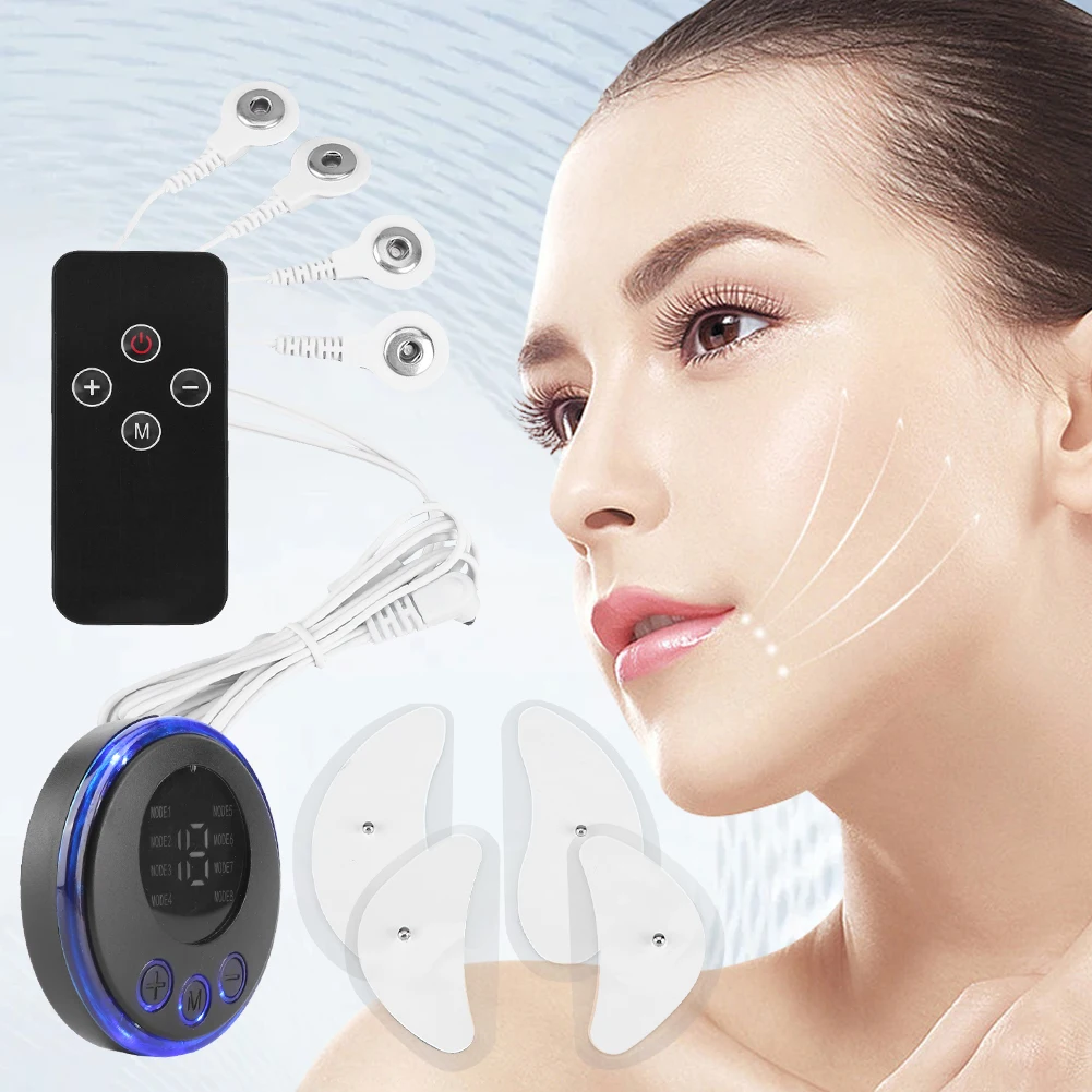 EMS Facial Massager Current Muscle Stimulator Anti-Wrinkle Facial Lifting Device USB Charging 8 Modes 19 Levels for Neck Face