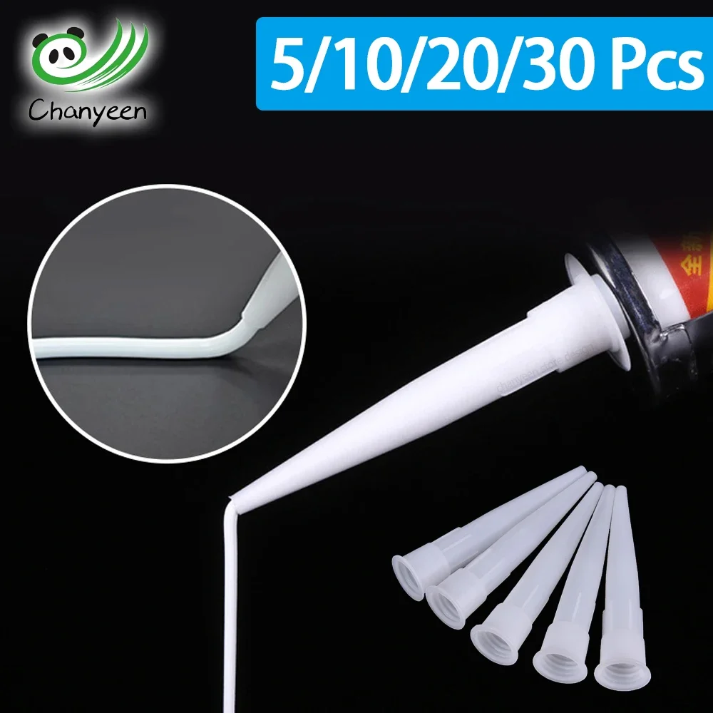 Caulking Gun Nozzles 5-30Pcs Glass Plastic Sealant Silicone Tips Mouth Caps Home Construction Tools