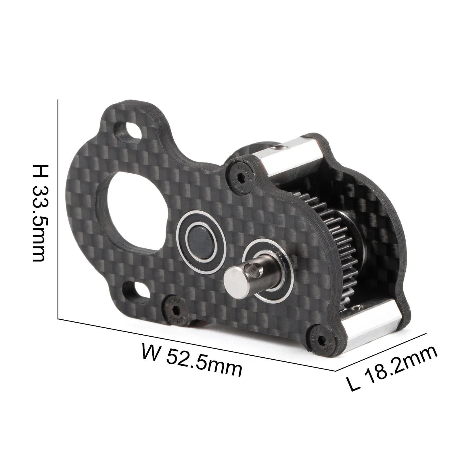 Black Carbon 48P Ultra-Light Portal Transmission Tiny Gearbox 1/10 LCG Chassis Comp Builds Rigs SCX10 III