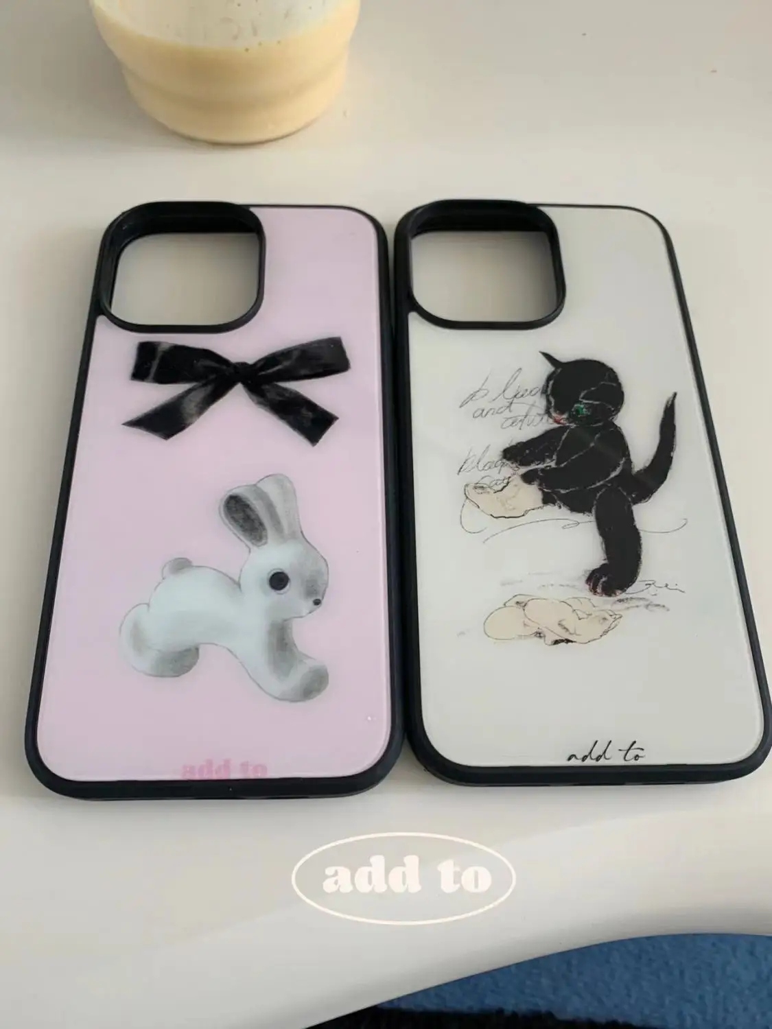 Capa de Telefone Rosa Coelho dos Desenhos Animados Bonito Arco Telefone Case Moda Kawaii Apto para Iphone 14 11 12 13 Pro Max xr xs Coreano - Image 4