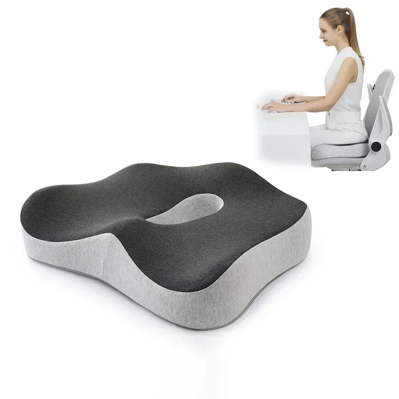 Memory Foam Office Chair Cushion Car Seat Support Waist Pillow Massage Lumbar Orthopedic Pillow Buttock Coccyx Cushion Back Pads 4