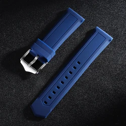 Silicone Sport Watch Band - Universal Rubber Wrist Strap - 26mm (Blue)