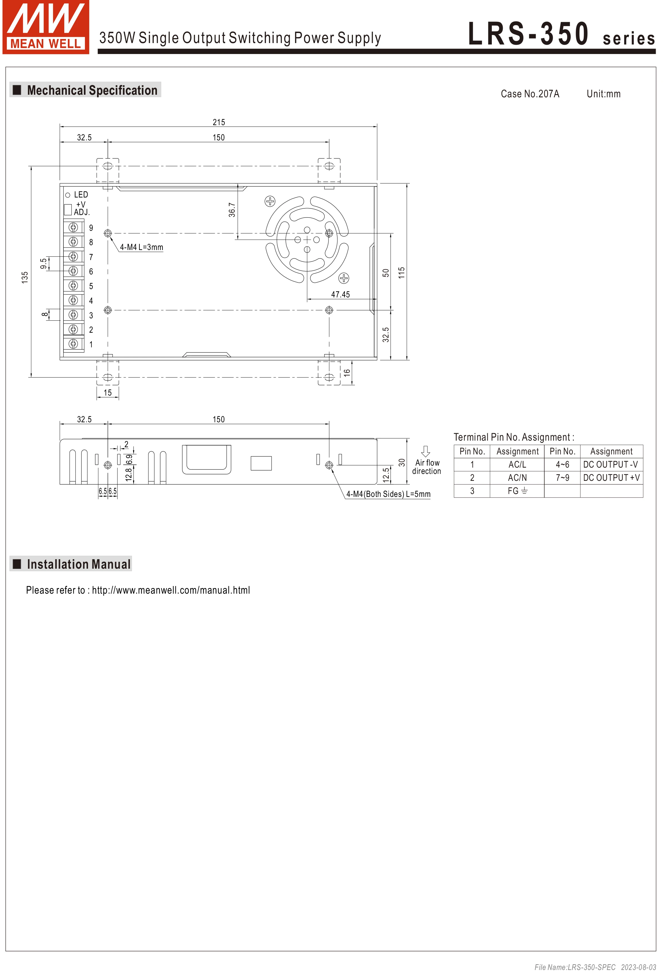 para DC, SMPS, LRS-600N2-24, Meanwell, 5V, 12V,