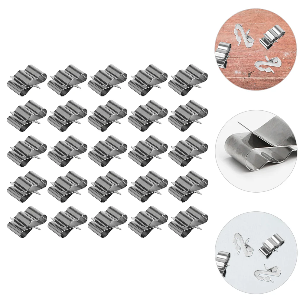

50 Pcs Wire Clamp Stainless Cable Clips Cord Photovoltaic Trailer Wiring 301 Steel
