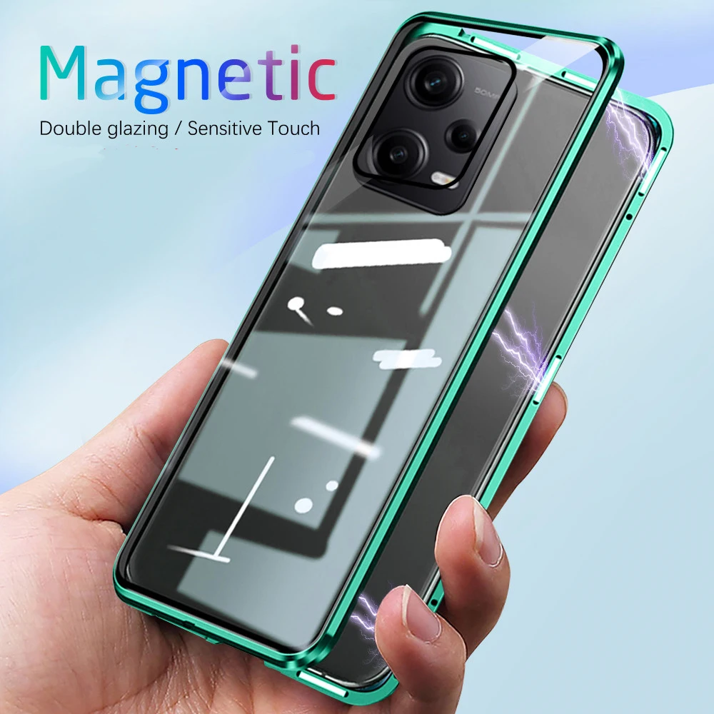 

360 Full Protection metal magnetic Case For Redmi Note 12 Pro 4G 12 Pro Plus 5G Double-Sided Glass Cover For Redmi K20 Pro