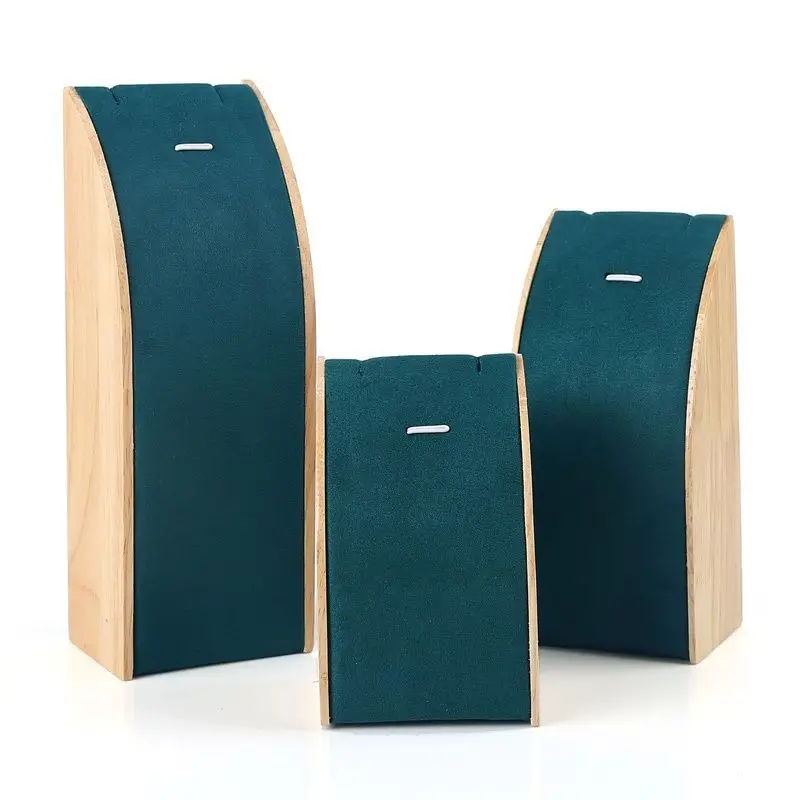 Luxury Wooden Necklace Display Stand for Jewelry – Curved Pendant Holder Organizer for ... - SKU NDS00814 - UGI Packaging