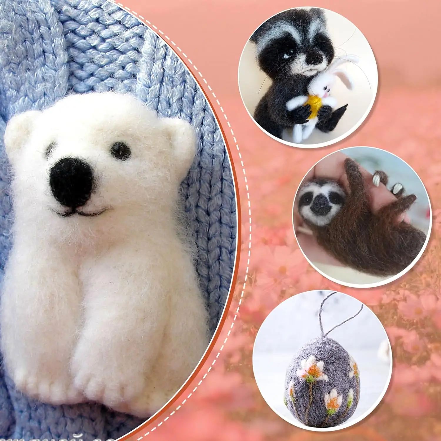 DIY Wool Roving Needle Felting 8 Colors Wool Felting Fibre Handmade Material For Beginners Needle Product Making