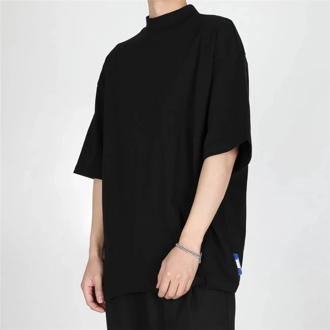 Yasuk All-Season Spring Summer Fashion Unisex Man Solid Casual Loose Tess Cool Guy AllMatch Top Simple Pullover Turtleneck 2