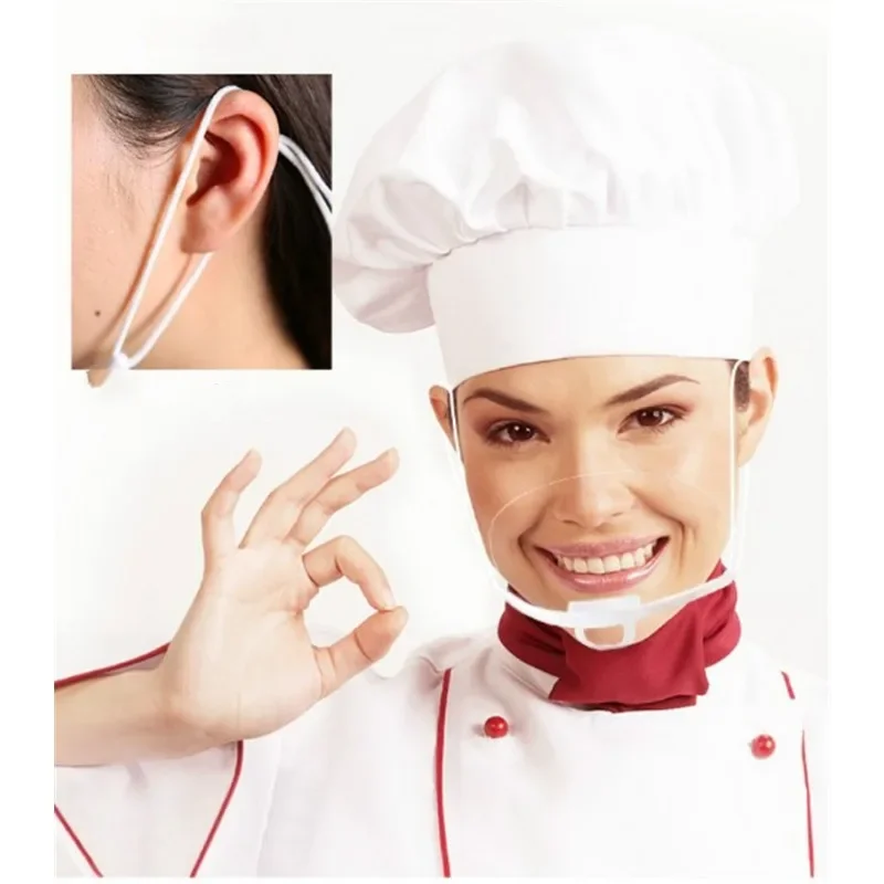 10pcs Transparent Masks Permanent Anti Fog Catering Food Hotel Chef Waiter Kitchen Restaurant Kitchen Gadgets Essentials