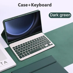 Versatile Detachable Keyboard Case with Smart Folio Cover - S8 Plus 12.4inch (Dark Green A)