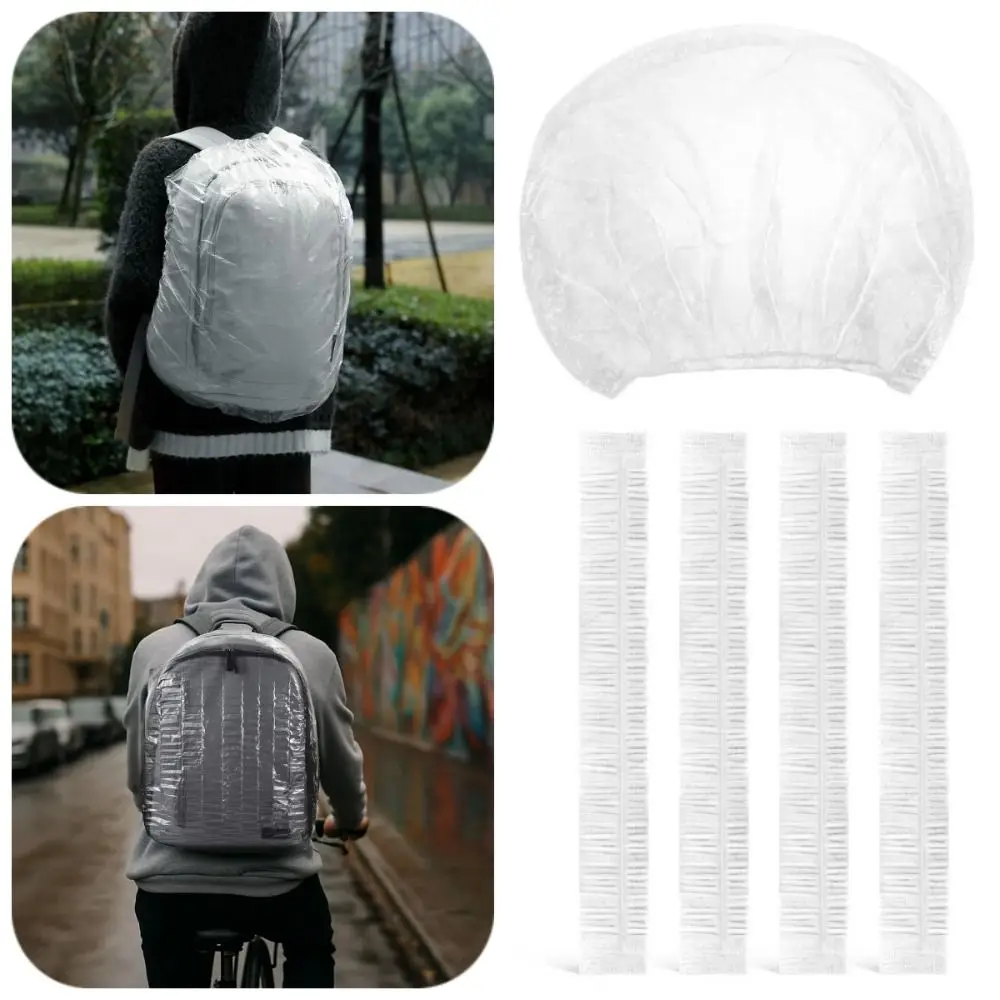 30Pcs 일회용 배낭 레인 커버 방진 접이식 방수 배낭 커버 90/110cm 두꺼운 배낭 보호 슬리브