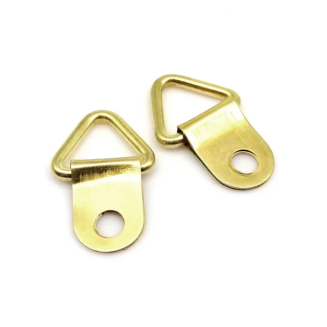 Gancho de pared con tornillo para colgar en forma de D, marco de imagen de espejo, pintura al óleo, trabajo artístico, 25 piezas, triángulo, dorado, plateado, negro - Imagen 6