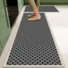 Mat for Kitchen Carpet Waterproof PVC Long Floor Mats Leather Oil Proof Anti-slip Carpets Black White Plaid Home Decoration Rug 2