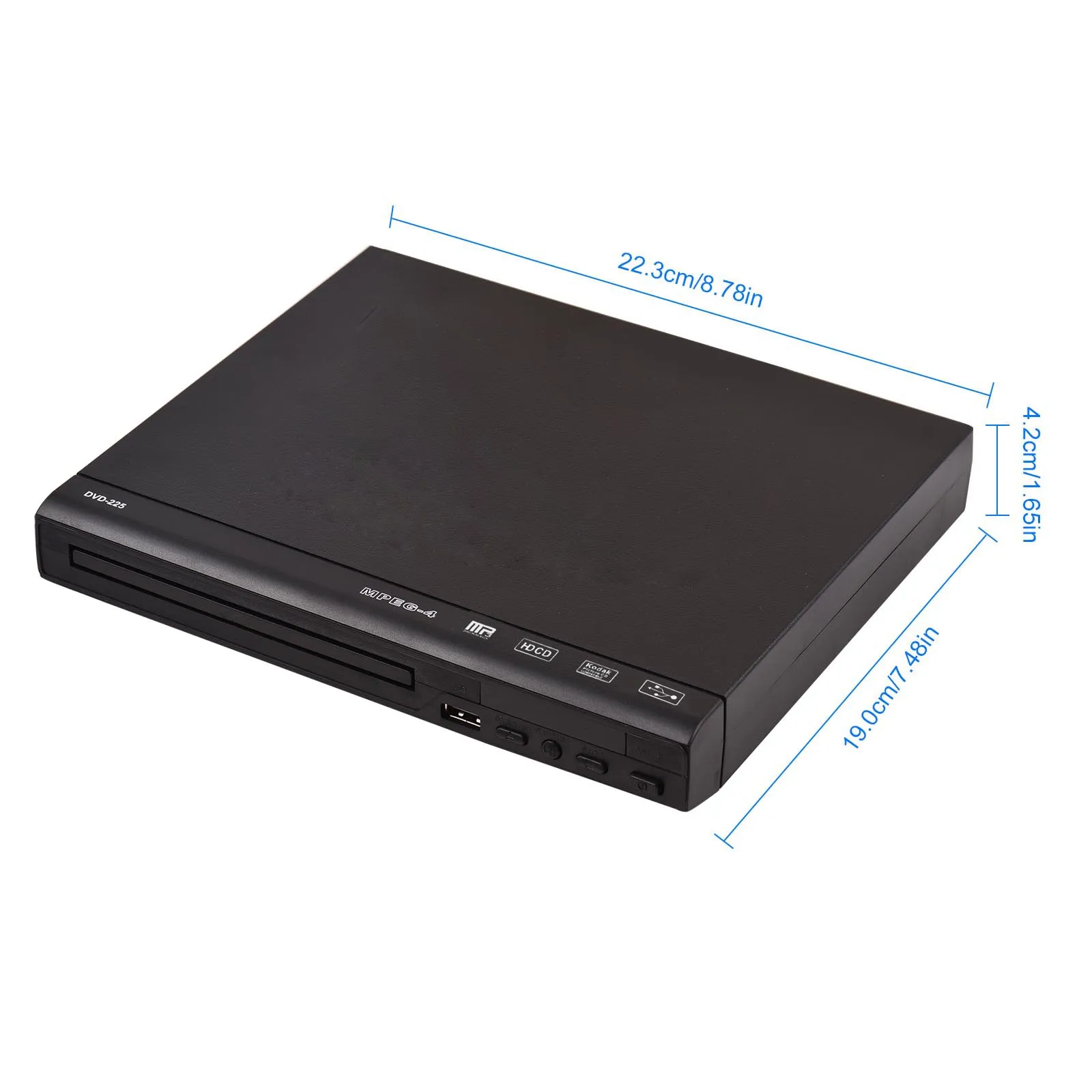 Compact Digital Multimedia DVD Player with AV Output & Remote Control
