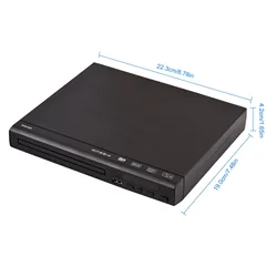 Compact Digital Multimedia DVD Player with AV Output & Remote Control (US)