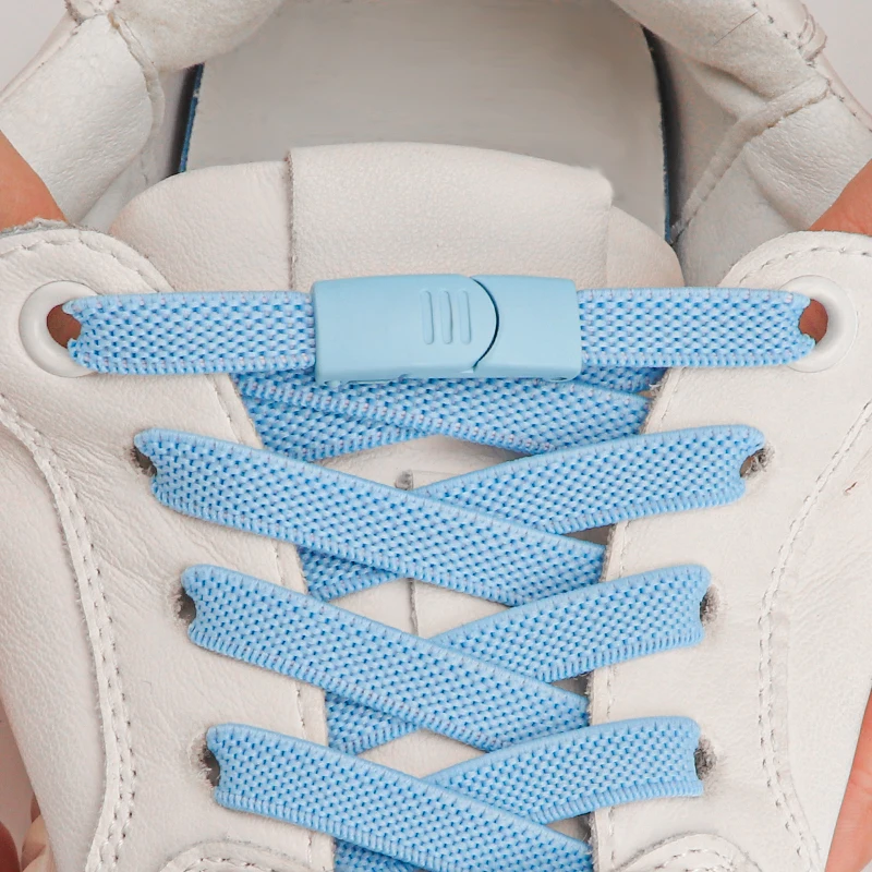 Image showcasing New No Tie Shoelaces Tieless Shoelace Magnetic Buckle Shoe Laces Quick ...