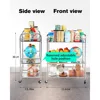 Stainless Steel Cart with Wheels 3 Tier,Stainless Steel Kitchen Cart,Stainless Steel Utility Cart,Metal Cart with Wheels 6