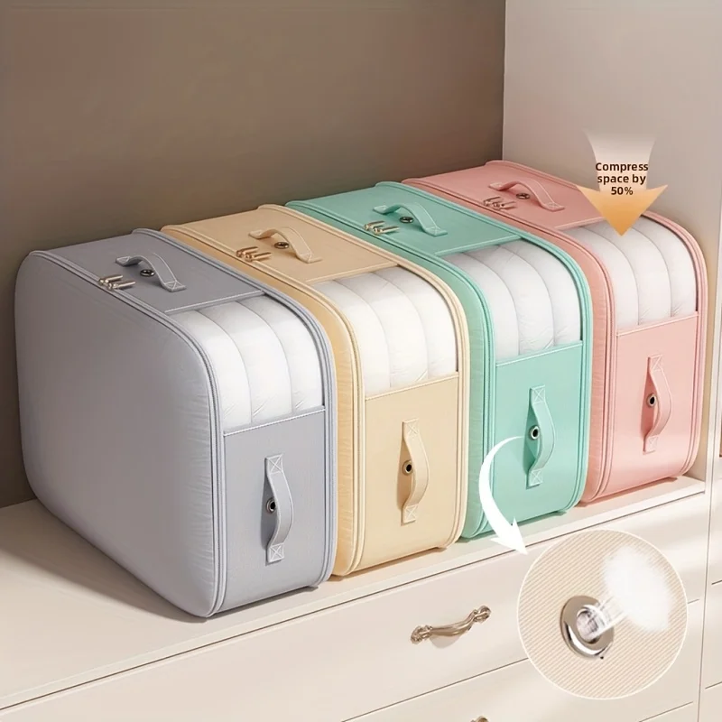 Compression Dustproof Organizer Storage Bag Large Capacity Moisture-proof Clothes Quilt Moving Bag Self Compression Organizer