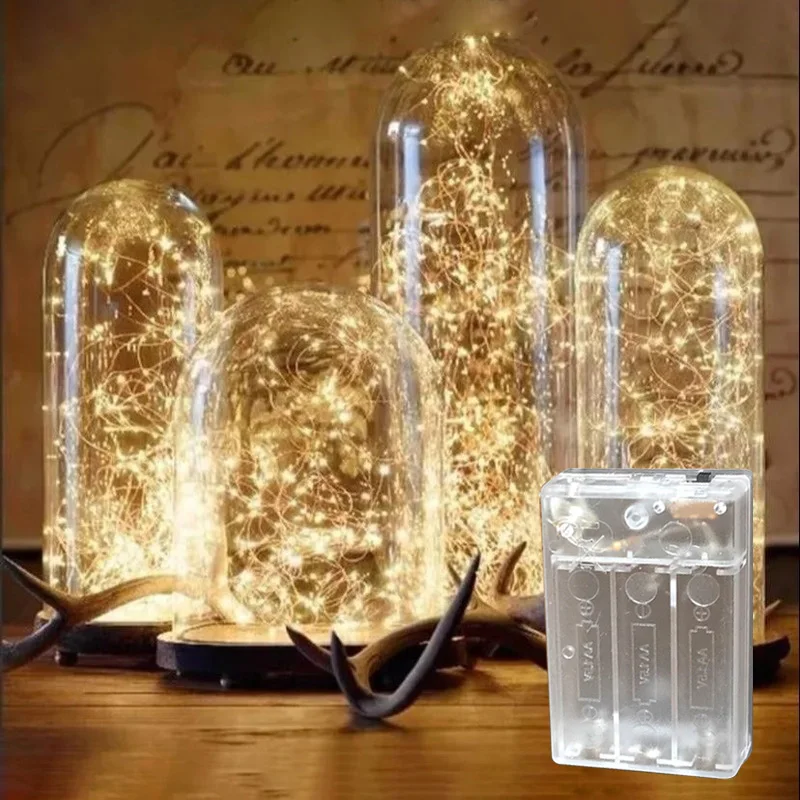 Enchanting LED Fairy String Lights - Silver Wire Garland for Holiday and Event Decoration