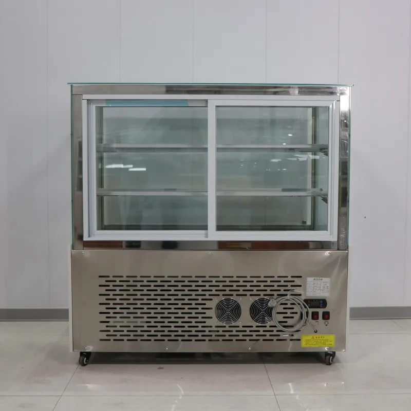 Retail Store Supplies Glass Cake Baking Display Cabinet For Mechanical Temperature Control In Coffee Shop