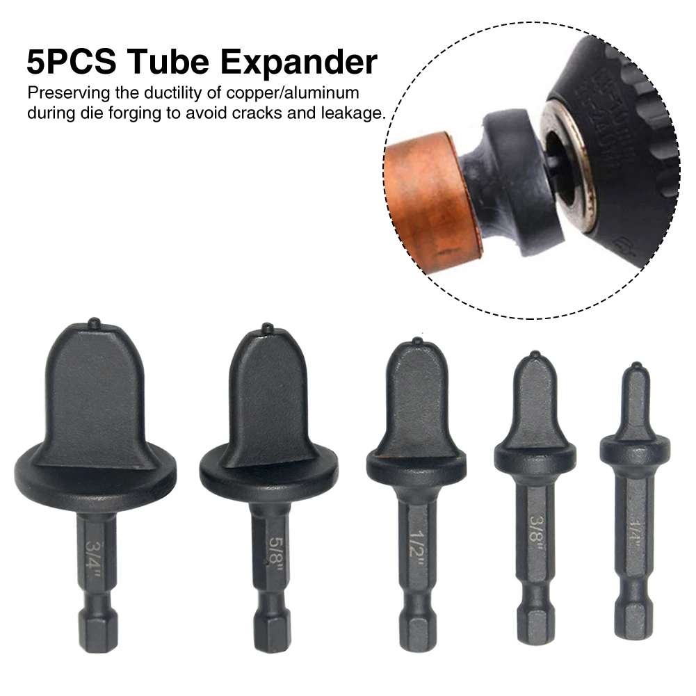 

5pcs Hex Handle Tube Expander Set Accurate Copper Pipe Drill Bits Rotary Tool