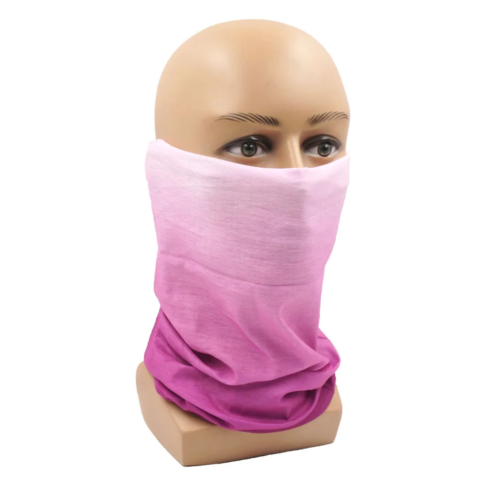 Gradient Color Tubular Neck Warmer Gaiter For Woman UV Protection Bandana Man Sports Face Mask Balaclava Cycling Scarf Wrap