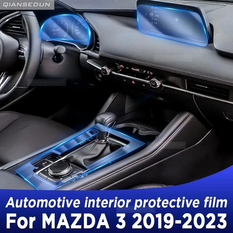 

For Mazda 3 2019-2023 2022 Gearbox Panel Navigation Screen Automotive Interior TPU Protective Film Cover Anti-Scratch Sticker