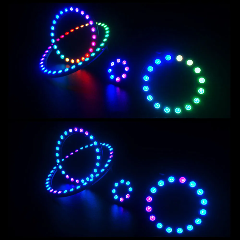 WS2812B Led Pixel Ring SP107E Music Controller 8/16/24/35/45Leds Individually Addressable WS2812 IC RGB Full Color Circle DC5V
