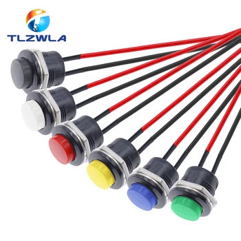 Momentary Push Button Wired Switch 16mm Momentary 6A/125VAC 3A/250VAC Round Switches 2-Pin Switch R13-507 Electric Buttons 1