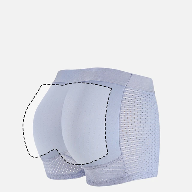 Boxer en maille pour homme sous-vêtement rembourré avec coussinets de  hanche caleçon élastique rehausseur