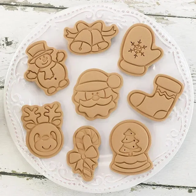 8Pcs/Set Cookie Tools Creative Handmade Molds DIY Cartoon Biscuit Mould Christmas Cookie Cutters Plastic Baking Cookie Tools 6