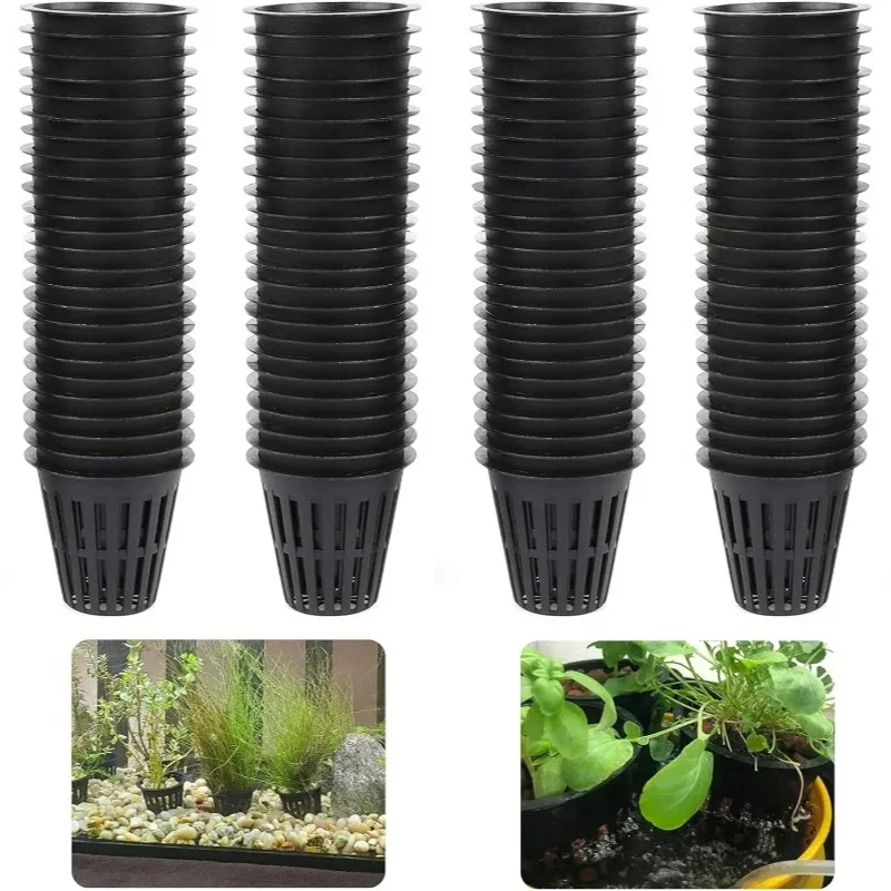 10/50 Pcs 2 Inch Garden Slotted Mesh Net Cups Round Net Cups Pots Hydroponics Slotted Mesh Garden Grown Netted Baskets