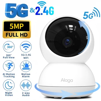 3K Smart Home Security Camera 5G/2.4GHz Wireless WiFi Auto Tracking CCTV Camera 5MP PTZ 2-Way Audio,Night Vision Baby Monitor 1