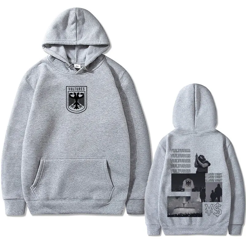 Rapper Kanye West Ys Ty Dolla Sign Vultures Print Hoodie Men Casual Oversized Sweatshirt Male Fashion Hoodies Men's Streetwear