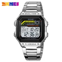 Skmei hommes militaire compte à rebours chronographe mâle montre-bracelet numérique 5Bar étanche montre pour hommes horloge rétro-éclairage haut montre de Sport 1