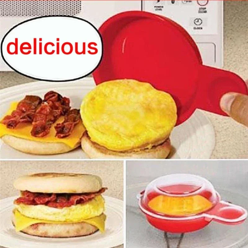 2pcs Easy Eggwich Microwave Egg Cooker Egg Hamburg Omelet Making Tool PP Manual Burger Press Burger Making Tool Hamburger Pattie
