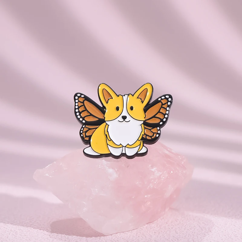 Tier Hund geformte Emaille Pins niedlichen Liebe Hintern Corgi Broschen Kleidung Cartoon dekorative Revers Abzeichen Schmuck Geschenk für Kinder Freunde – Detail 12