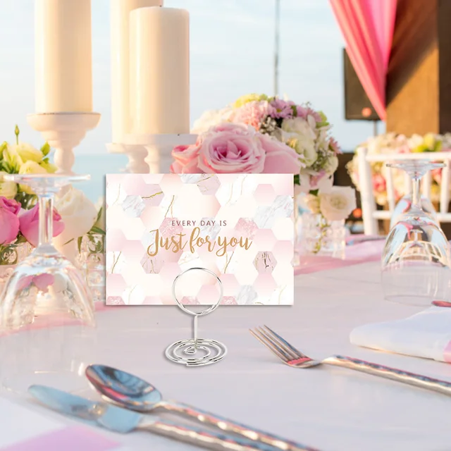 12 Clip Porta Numeri Da Tavolo - Metalliche, 22 Cm, Per Matrimoni E Eventi (Oro)