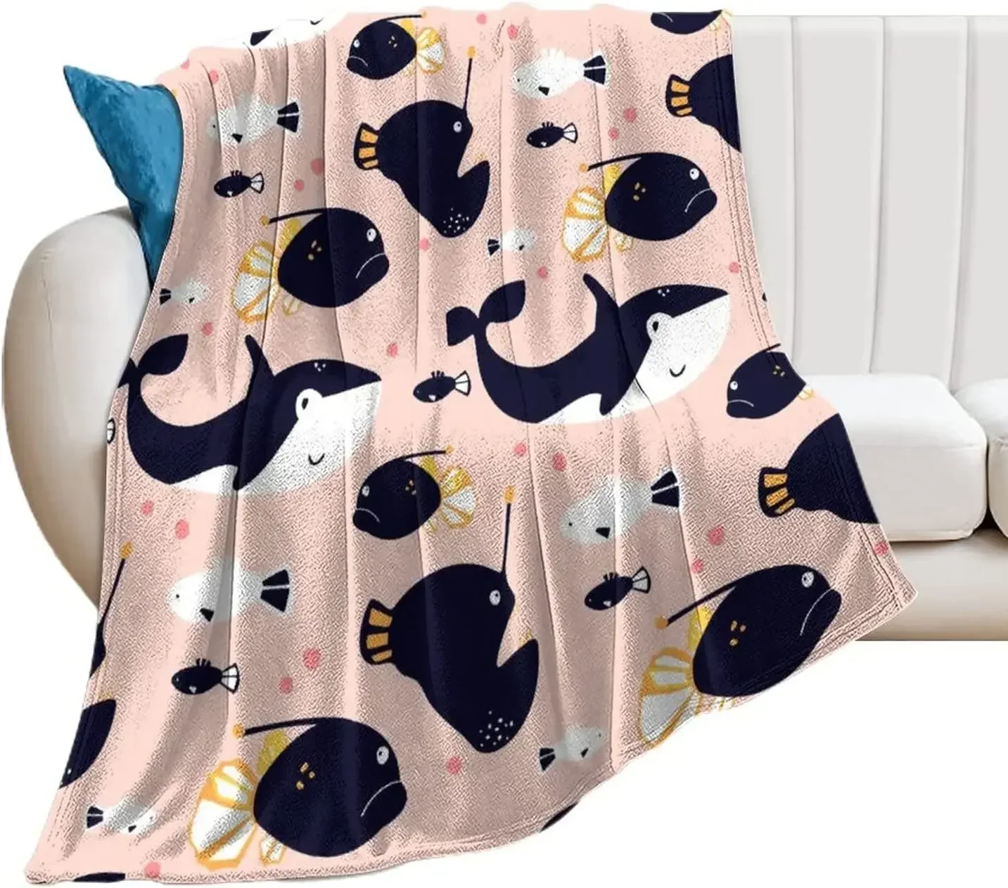 Killer Whale Orca Throw Blanket Ultra Soft Blanket Warm Thin Blanket for Home Bed Couch Blankets Bedspreads for Adults Children 4