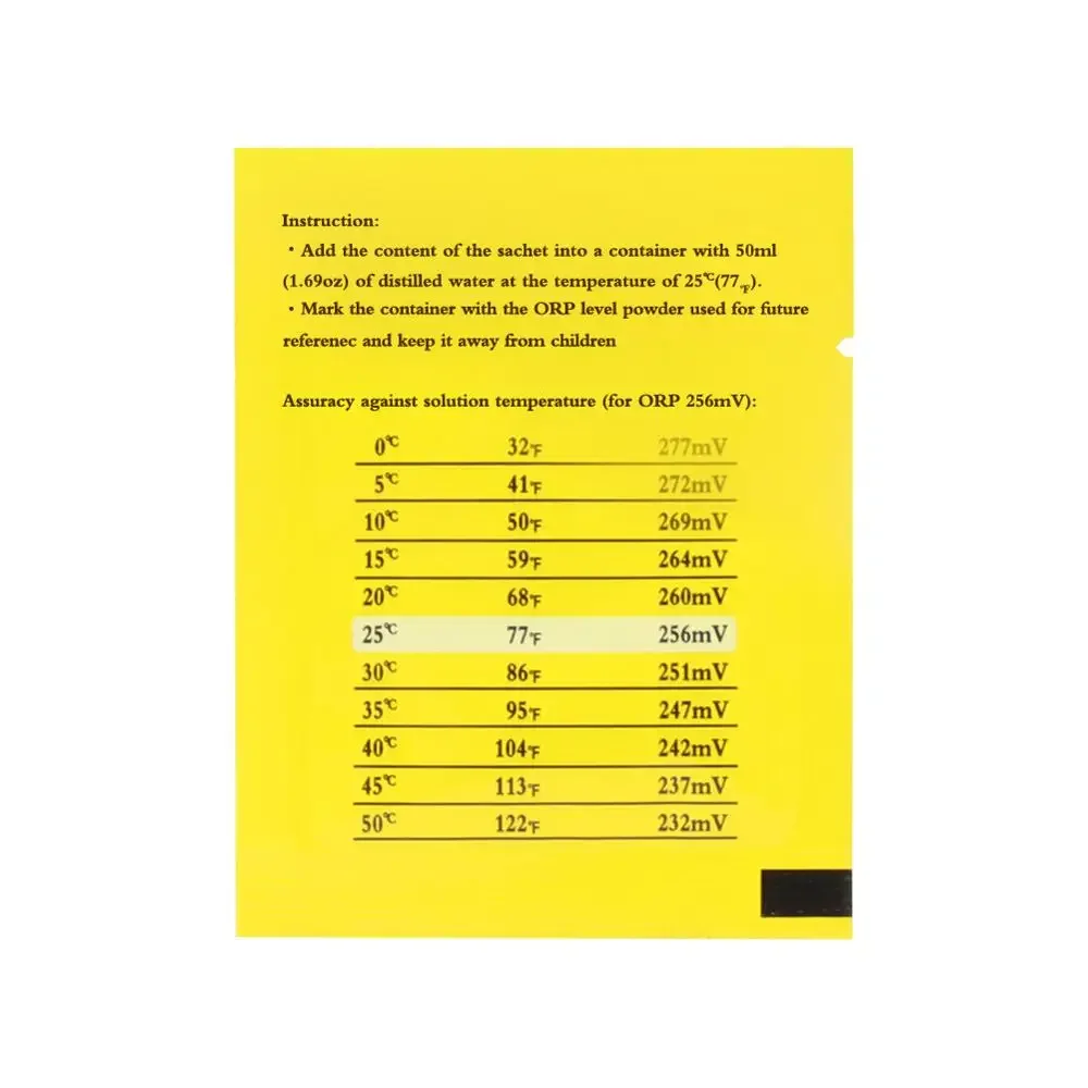 ORP Calibration Powder ORP Tester Correction Solution Powder 256mv Standard 1/5/10/15 Pack
