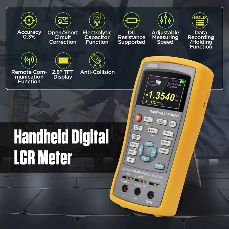 Handheld LCR Digital Bridge Capacitance Inductance Resistance Tester Professional Tester Meter Multi Continuously Adjustable 3