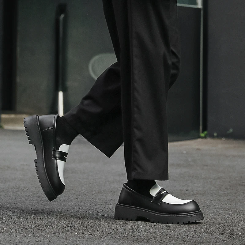 STRONGSHEN Men Leather Shoes Platform Loafers Fashion Luxury Formal Business Shoes Slip on Mocassin Shoe Homme Zapatos De Hombre
