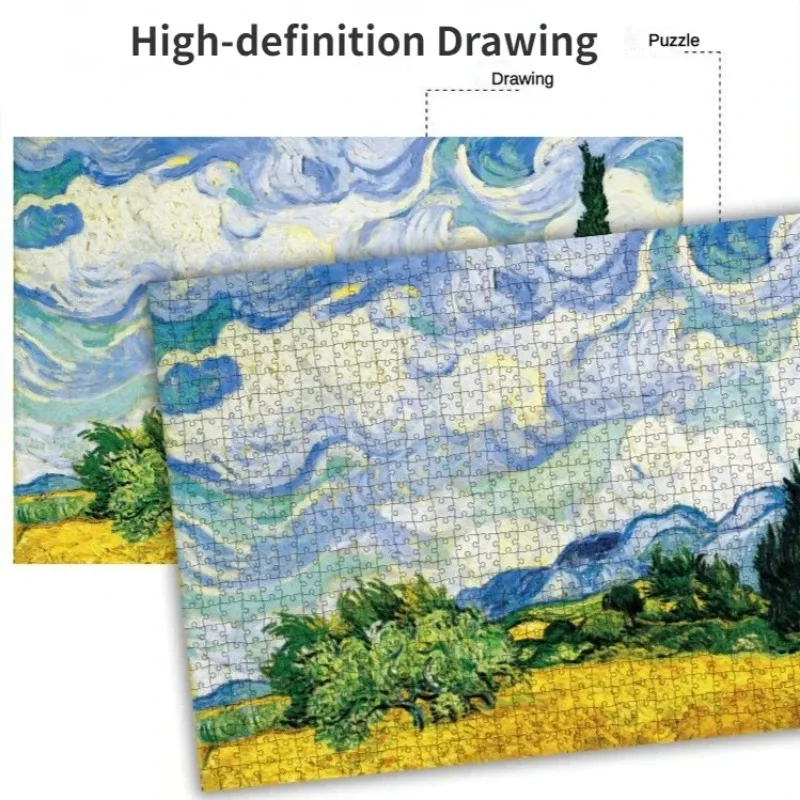 Maxrenard Jigsaw Puzzle 500 Pieces for Adults Kid Van Gogh Portrait Toy Family Game Famous World Oil Painting Home Decoration 3