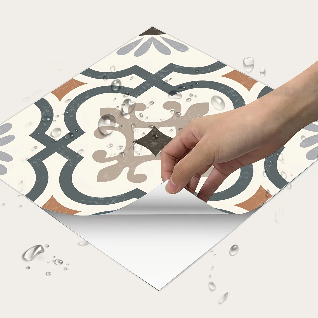 Waterproof vinyl tile stickers kitchen use