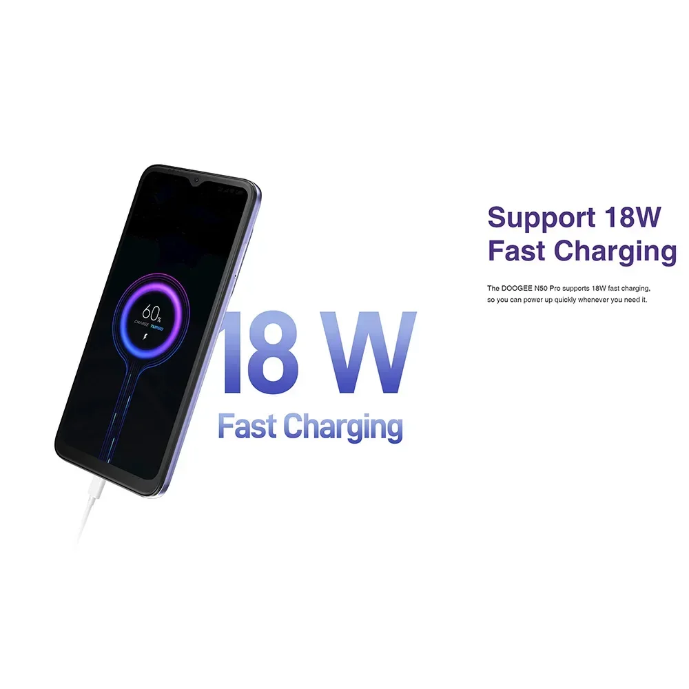DOOGEE N50 Pro Global Smartphone Android 13 8GB+256GB 50MP Ai Main Camera 4200mAh Fast Charge Mobile Phone 6.52