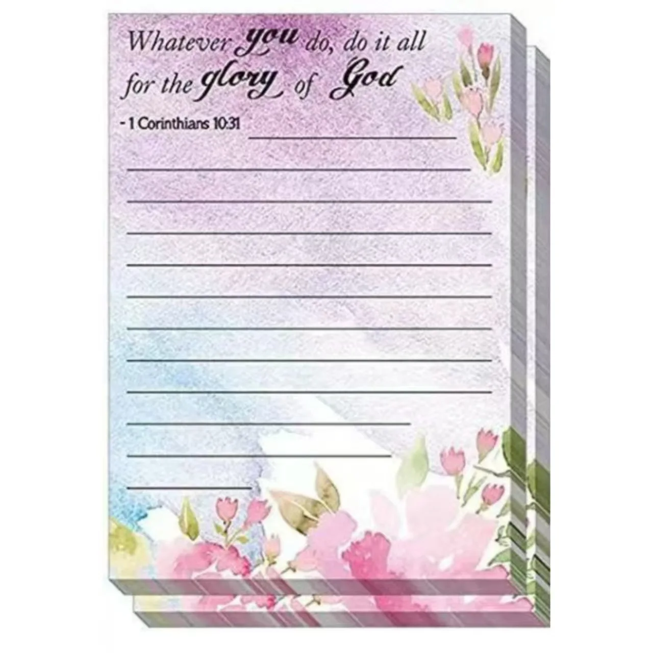 Watercolor Floral Sticky Notes - Self-Adhesive Memo Pads for Home, Office & School (30 Sheets)