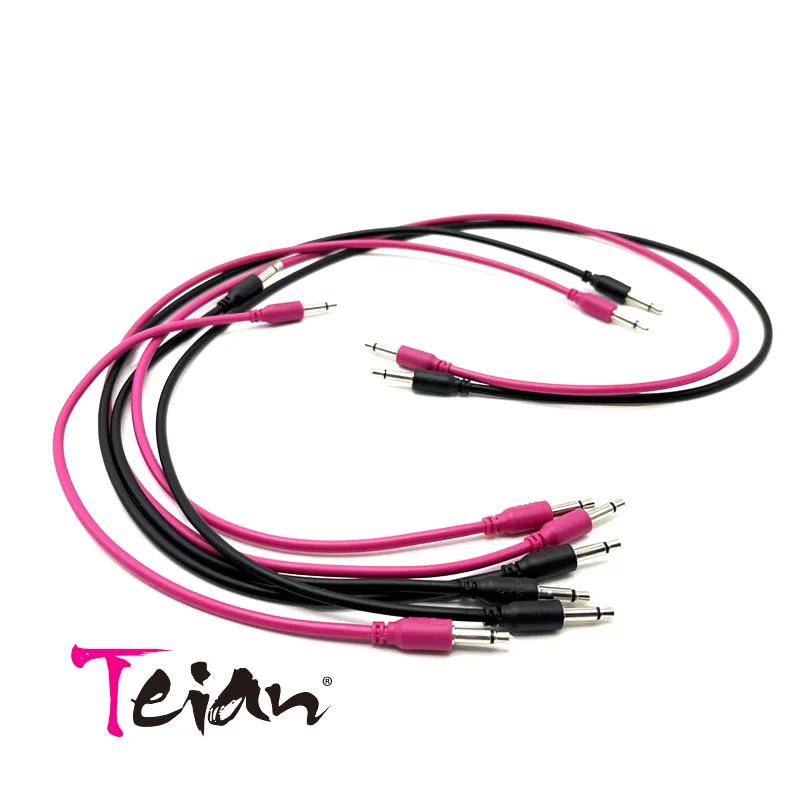 Eurorack patch cable 60/40/20cm TPE modular synthesizer black/magenta Teian